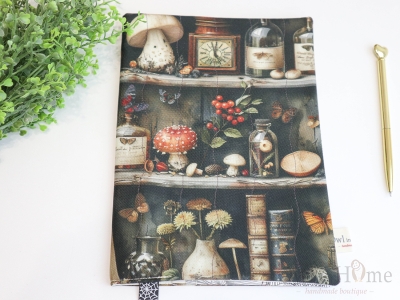 Подвързия за книга, десен Гъби и книги