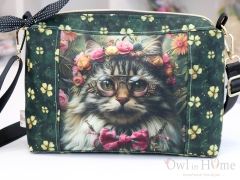 Чанта, малък обем, десен с Котка