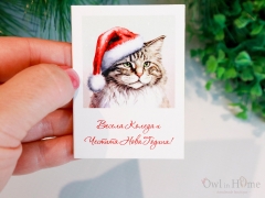 Малка картичка, надпис  Весела Коледа и Честита нова година!