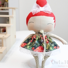 Кукла, интериорна играчка, десен на гъби, червена коса